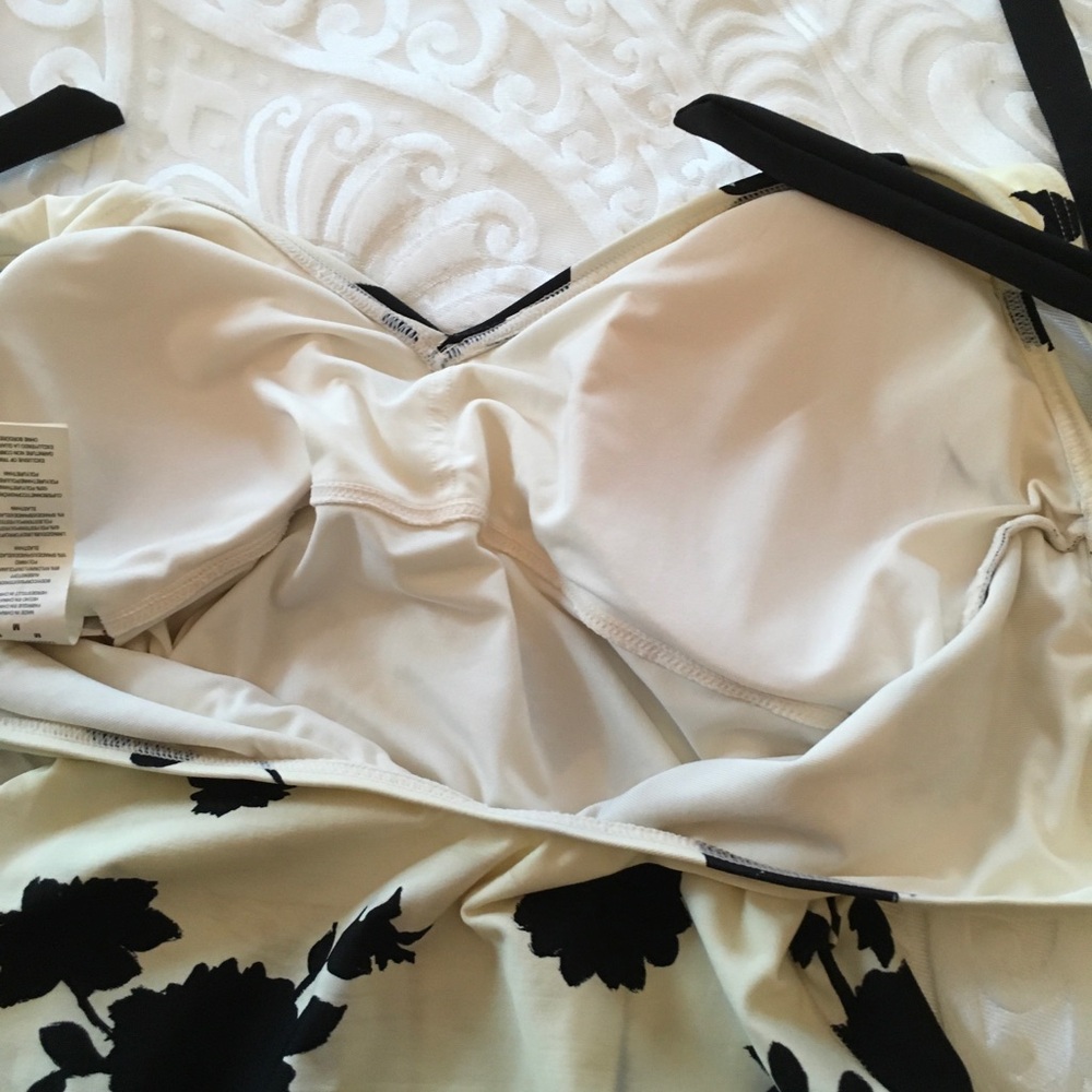 Kate Spade Cream One-Piece Swimsuit with Black Floral Print - Picture 11 of 12